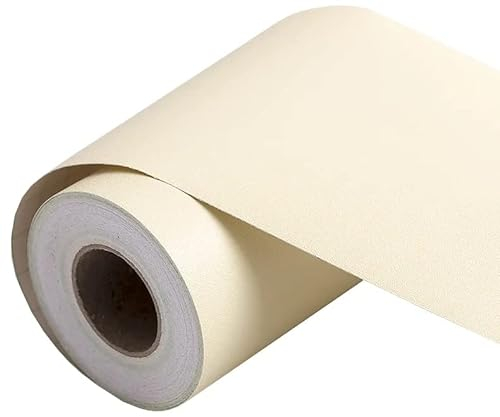 VisitRyl Bordure De Papier Peint Frise Murale Adhesive Bordure Papier Peint Frise Autocollante Pour Cuisine, Salle De Bains, Plafond, Salon, Chambre DéCoration Murale Jaune PâLe 10cm X 500cm