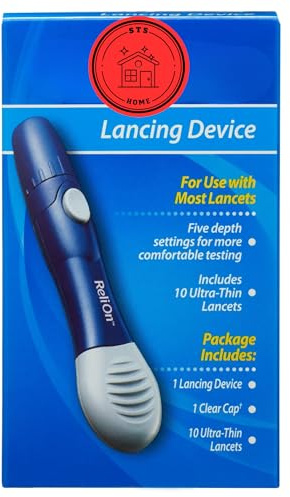 Lancing Device | Includes 10 Ultra-Thin Lancets + STS Sticker.