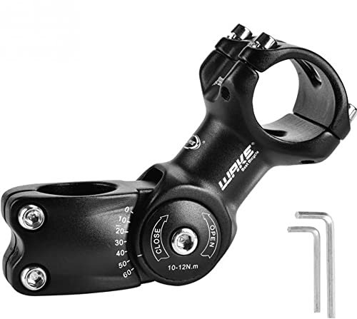 CYSKY Adjustable Bike Stem 31.8 90mm 110mm 130mm 0-60° Degree Adjustable MTB Stem Bike Handlebar Stem for Mountain Bike, Road Bicycle, MTB, BMX, Cycling (90mm)