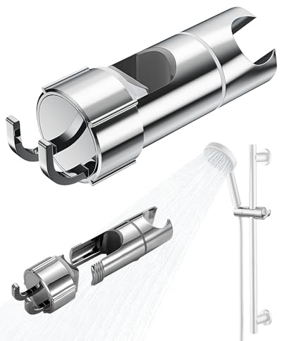 Supporto universale doccetta, supporto per soffione per asta saliscendi, supporto per doccia regolabile 16-27 mm, supporto per getto girevole a 360 gradi con 2 ganci, Supporto soffione doccia