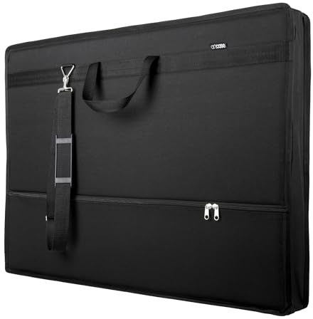 Artcase Max DIN A1 - Artist Portfolio Case, Hard-Cover Drawing Folder A1, Large Format Document Transport Bag 90 x 68 x 8 cm, storage professional artist bag, waterproof durable polyester (Black)