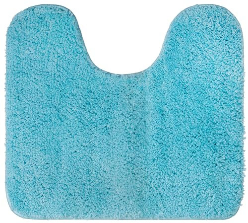 Brandsseller WC Vorleger 45x50 cm mit Ausschnitt aus weichem Mikrofaserstoff rutschfeste Badteppichmatte für Toilette WC-Tuerkis
