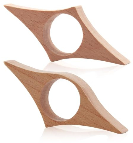 Marcadores de Páginas de Madera 2 Piezas, Soporte para Página de Libro, Marcapáginas de Haya Natural, Separador de Paginas Libro, Accesorios de Lectura, Marcadores de Pulgar para Amante de Libros