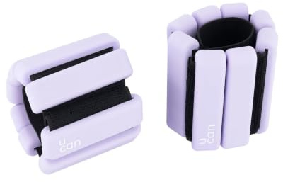 U-Bond Par de pesas para tobillos y/o muñecas de silicona de 0,5 KG, 1 KG, 2,5 KG para ejercicio en casa. Minimalistas, cómodas y guapas. Colores negro, rosa, azul y gris. (LILA, 0,5 KG)