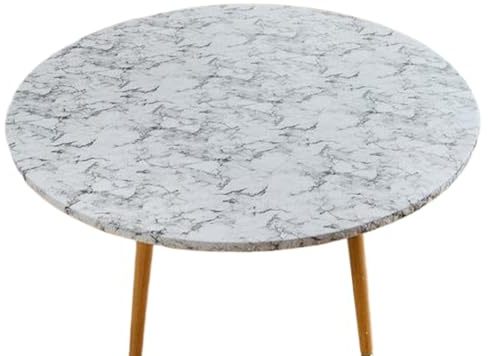 Round Fitted Tablecloth with Elastic | Waterproof Table Cover – Tableware and Service Supplies Elastic Stain Resistant Washable for Home Kitchen Dining Room Living Room