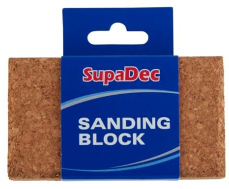 SupaDec Decorator Cork Sanding Block | Compressed Cork Sanding Block with Flat Base & Bevelled Edges | Premium Sand Block Ideal for Abrasive Sheets | Smooth – Even Sanding for DIY & Decorating