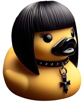 Genérico Pato de Goma Gótico Estatuilla - Pato Satánico de Resina para Decoración, Coleccionismo y Regalo | Estilo Punk y Steampunk | Ideal para Escritorio, Estantería o Fiestas de Halloween