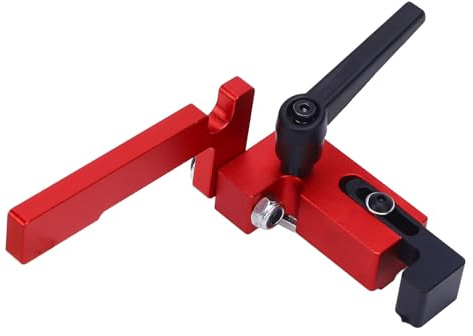 Fafeicy Fence Flip Stop, Justerbar Aluminiumlegering T Slits Flip Limiter för Träbearbetning, med Låsbar Design för Geringsmätsystem och T-formade Skenor