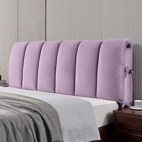 Fodera imbottita per testiera letto matrimoniale, con supporto per la schiena, elegante, colore viola (150 x 50 cm)