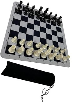 wueiooskj Set di scacchi internazionale portatile per tutte le età, gioco di scacchi da viaggio all'aperto con scacchiera pieghevole, gioco da viaggio all'aperto divertente e strategico e scacchiera