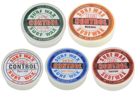 Generico Set di Cera per tavola da Surf a 5 Temperature, Base Antiscivolo da 80 g, Tropicale Caldo Fresco Freddo(Warm Water)