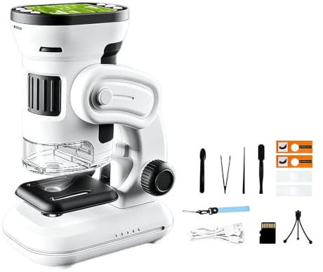 Microscope numérique Photo vidéo avec écran, visionneuse LED Rechargeable 1000X pour étude de Diapositives, Examen détaillé, Inspection, Microscope Portable, loupe d ' Affichage, observateur Outil