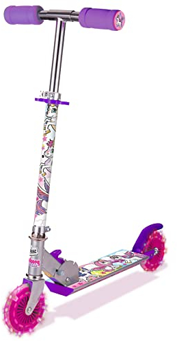 Ozbozz SV13988 - Monopattino con 2 ruote illuminate, Da 4 anni a 11 anni, Regolabile, Multicolore