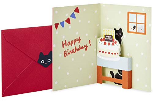 Hallmark Pop Up Birthday Card (Cat and Friend with Birthday Cake)