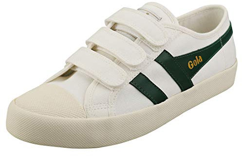 Gola Women's Coaster Velcro Sneaker, Off White/Dark Green, 5 UK