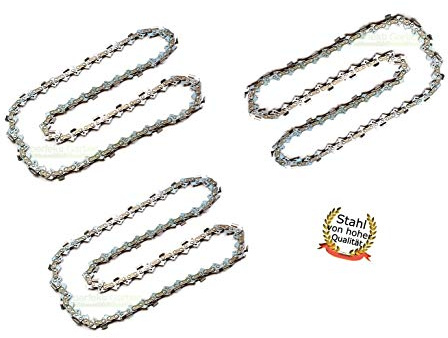 3X Sägekette 50cm; 1,5mm; 0,325; 76 TG passend für Chain Saw 5200, Husqvarna, Timbertech Kettensäge