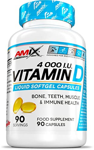 AMIX - Vitamina D en Cápsulas Blandas - 90 Cápsulas Líquidas - Contribuye a Mantener los Huesos Sanos y a una Óptima Absorción de Calcio - Complejo Vitamínico en Cápsula de Gel