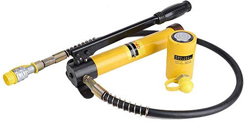 10T Hydraulic Jack, 10T Short Jack + Manual Hydraulic Pump Set Steel Lifting Handle Tool for Car Repairing