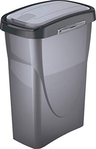 M-Home PLS8281-32 Poubelle de Tri-Sélectif, Plastique, Gris Acier, M