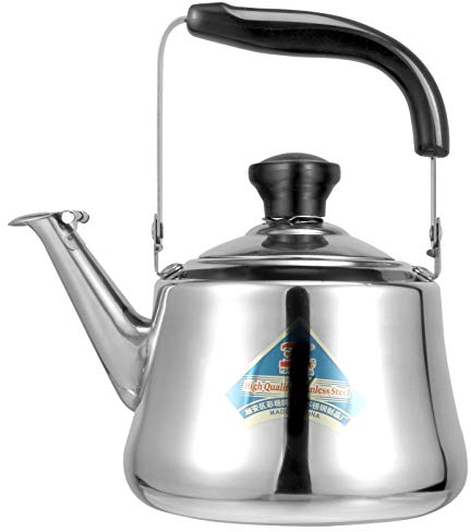 BESTONZON - Bollitore a fischio, con colino per tè, in acciaio inox, per fornelli, bollitore a gas, 1 l