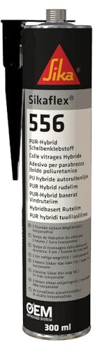 Sika - Sikaflex 556, Adesivo per parabrezza che soddisfa gli standard per i vetri originali di fabbrica e le applicazioni aftermarket. È adatto per la maggior parte di modelli auto. 300 ml, Nero