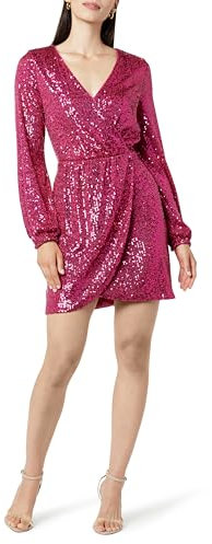 The Drop Wickelkleid mit Pailletten für Damen, Helena, Leuchtend Rosa, M