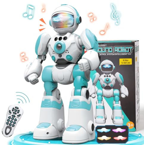VATOS Ferngesteuertes Roboter Spielzeug für Kinder, RC-Roboter mit Sprachwechsler und Rekorder, programmierbare Handbewegung vom Typ C zum Aufladen, Geschenk für Jungen und Mädchen
