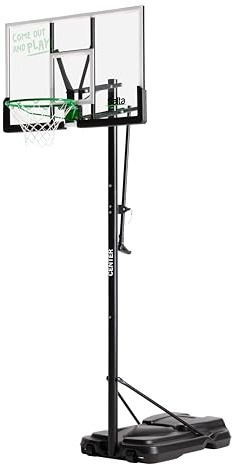 Salta Center - Basketballständer - Höhenverstellbar von 230-305 cm - Basketballkorb mit Dunkring auf Rollen - für Kinder und Erwachsene - Outdoor - Schwarz