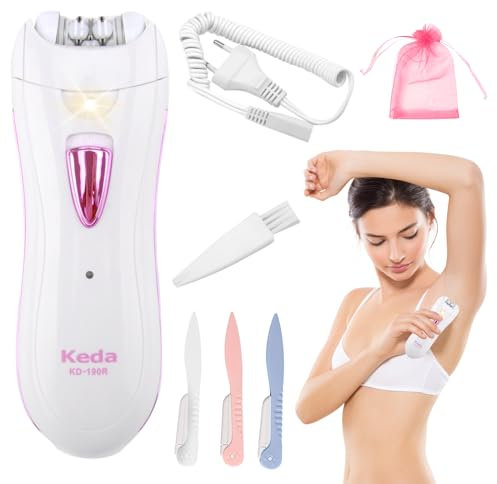 Epilatore a scorrimento liscio da donna epilatore ricaricabile per il viso da donna epilatore viso epilatore a scorrimento fluido incluso trimmer per sopracciglia per viso ascelle, bikini e gambe con