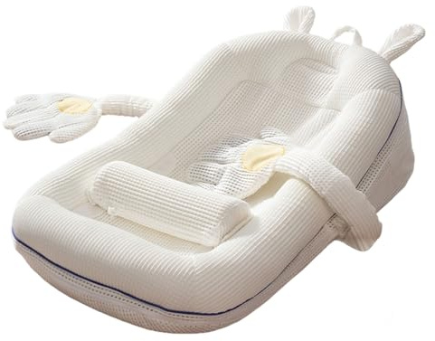 Lettino pieghevole per neonati con cuscino a cuneo regolabile in memory foam a 4 livelli per sedile da pavimento portatile anti-reflusso per giocare e legare la pancia si trasforma in zaino (product