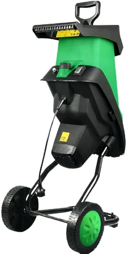 Sushangmao Biotrituratore Elettrico da Giardino da 2400 W, Gestisce Rami Spessi 1,57, Trituratore da 4500 Giri/Min, con Sacco per Detriti da 50 L E 2 Set di Lame in Acciaio al Manganese