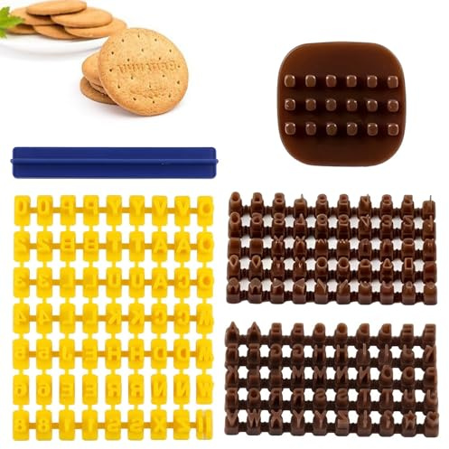 Set di 2 Timbri per Lettere di Argilla, timbri alfanumerici per biscotti,Fondente Cookie Cutter,Macchina per Goffratura Fondente, Stampe,Stampi per Lettere Divertenti,timbri per biscotti e alfabeti(3)