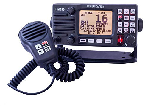 Himunication Fixerad marin VHF-radio med Dsc GPS Nmea0183, mörkgrå