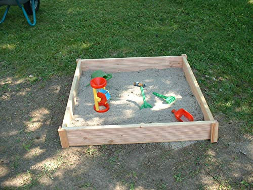 Sandkasten Verschiedene Größen -Schöner Stabiler Sandkasten aus massivem Holz (190 x 190)
