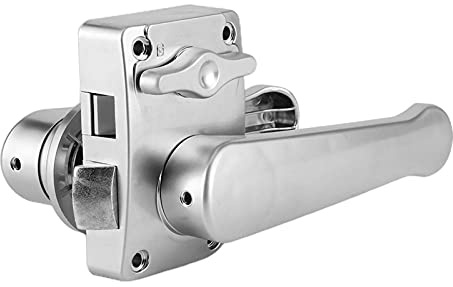 Motorhome Bathroom Door Lock, 21mm/0.8in+ ABS Toilet Door Lever Lock Set Bathroom Handle Knob Polished Chrome for Camper Yacht RV - Silver