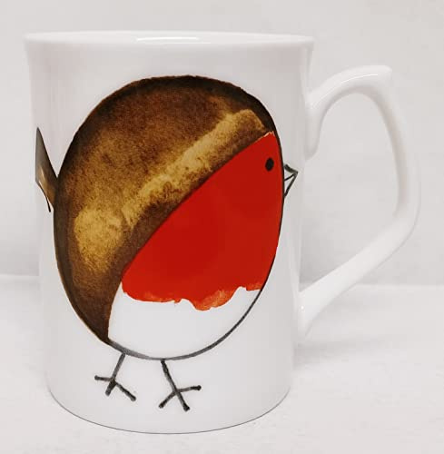 Fat Robin Bone China Mug Topaz Red Robin Cup 9.5oz Hand Decorated UK