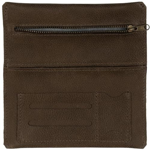 Simaru Leder Tabaktasche Drehertasche Tabakbeutel XXL Made in EU (Braun)