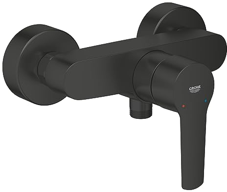 GROHE Start, Duscharmatur Aufputz (Mischbatterie für die Dusche, eigensicher gegen Rückfließen, Brausearmatur mit Metallhebel, langlebige Oberfläche), schwarz, 322792432