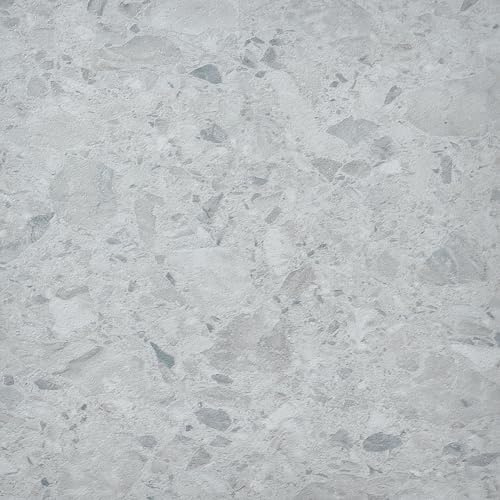 Vinyl Floor Tiles Self Adhesive - 30 Pack / 30sqf (2.79 sqm) Vinyl Peel and Stick Floor Tile - 12x12 inch (30.5x30.5cm) - Sticky Flooring for Kitchen, Living Room and Bathroom - Arctic Grey Terrazzo