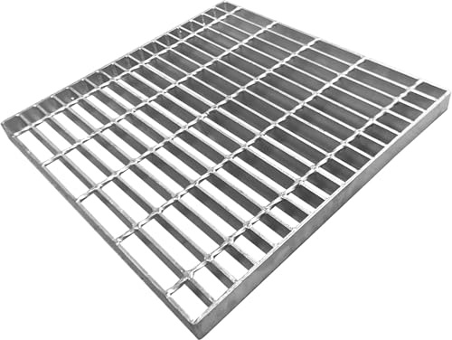 Natotela 500x500x30mm Caillebotis extérieur en Acier galvanisé,Caillebotis/Grille en Acier galvanisé,Carré,Maille 95/25 mm,sans Cadre,Charge 1996KG,pour Le Trottoir,Le Balcon,Le Cour,Le Garage