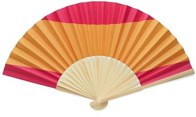 noTrash2003 2 x Bambusfächer Länderflaggen Handfächer mit Papierbespannung - Chinesischer Fächer Taschenfächer Faltfächer Klappfächer Urlaub Party Mallorca Hochzeit Requisiten Deko (Espana)