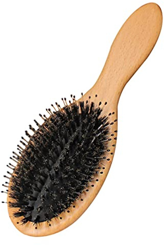 SAFIGLE Cepillo De Pelo De Cerdas De Jabalí Madera Maciza Peine Masajeador Para Mujeres Todo Tipo De Cabello Reduciendo Enredos y Roturas Uso Seco y Mojado