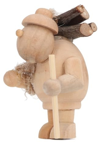 Fdit Ornamento per Casa delle Bambole in Miniatura Figura del Boscaiolo Scena da Giardino All'aperto Decorazione Rilassante in Legno di Betulla