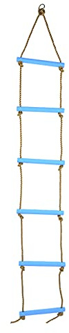 Zhangpu Scala da Arrampicata per Bambini Scala da Arrampicata Sospesa a Sei Sezioni da per Bambini Corda Giocattolo Set da Gioco per Interni Ed Esterni Parco Giochi (Blu)