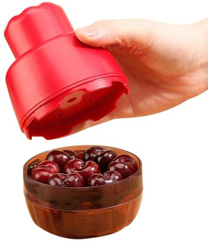 Dénoyauteur À Cerises Ustensile Rinçable Avec Collecteur | Presse-Dénoyauteur Manuel à Cerises Pour Confitures, Purées, Pâtisserie de Fêtes, Boulangers, Seniors,