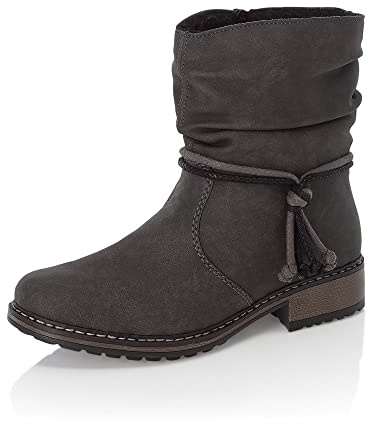 Rieker Mujer Botines Z6893, señora Botines,Zapato de transición,Zapato de Invierno,Botas,Bota,Media Bota,Forrado,Gris (Grau / 45),37 EU / 4 UK