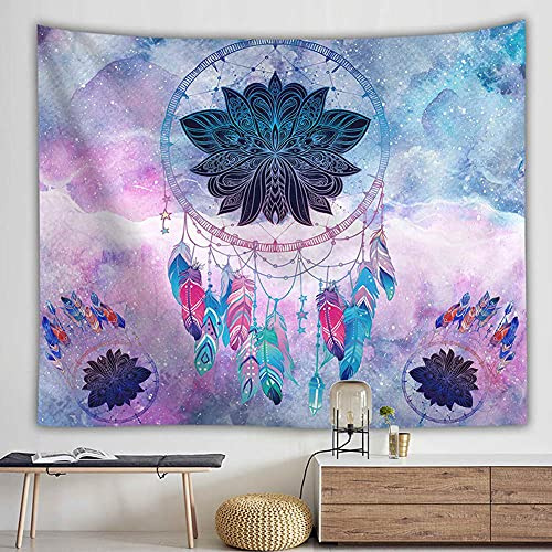 Tapiz Pared Atrapasueños Multi Colores,Tapiz Mandala Tela para Tapizar Decoracion Habitacion Dormitorio,Tapices de Pared de Plumas Cortinas Boho,150x100 cm