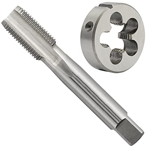 Aceteel 1-in-14 UNF-Gewindebohrer-Set, 1 Zoll x 14 UNF Rechtshänder HSS Maschinengewindebohrer und 1 Zoll x 14 UNF Legierung Werkzeug Stahl Rundeisen