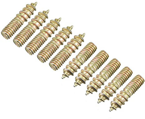 sourcing map M4x16mm Suspensión Pernos, 120uds Doble Extremo Rosca Espiga Tornillos para Madera Muebles Conexión