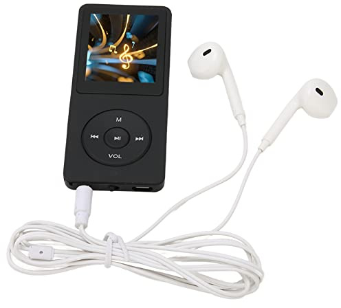 MP3 Mp4-spelare, Musikspelare för Barn, Digitala Ljudspelare för Studenter, Sportmusikspelare med 1,8 Tums Skärm, Bärbar HiFi Loseless Mp4 Mp3-spelare med Högtalare för Sport (Svart)